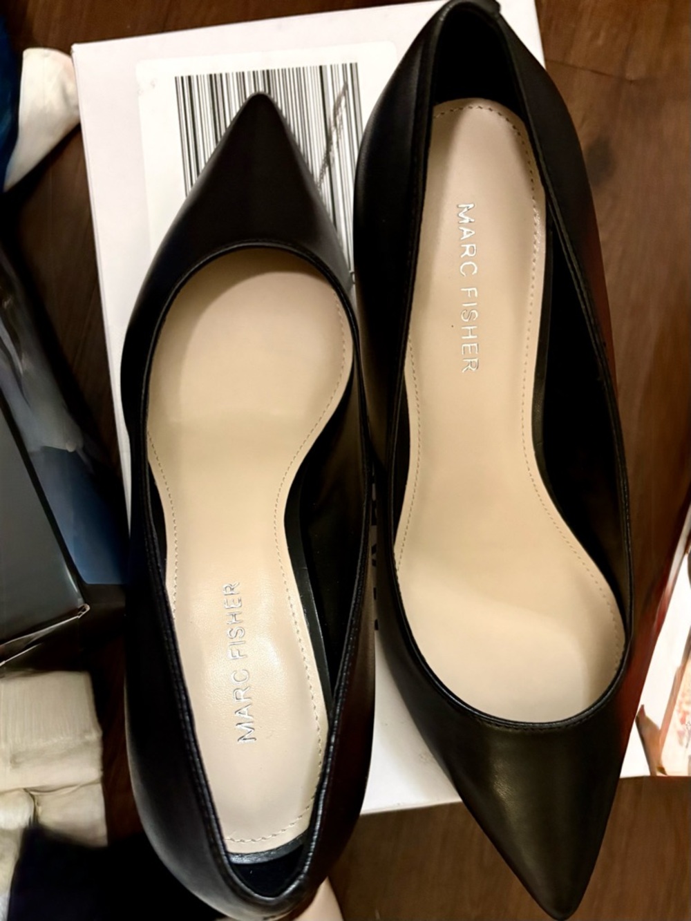 Marc Fisher Black Pointed-Toe Leather Flats - Sleek Everyday Style